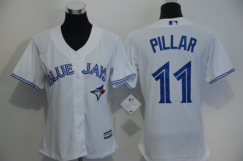 Womens 2017 MLB Toronto Blue Jays #11 Pillar White Jerseys->women mlb jersey->Women Jersey